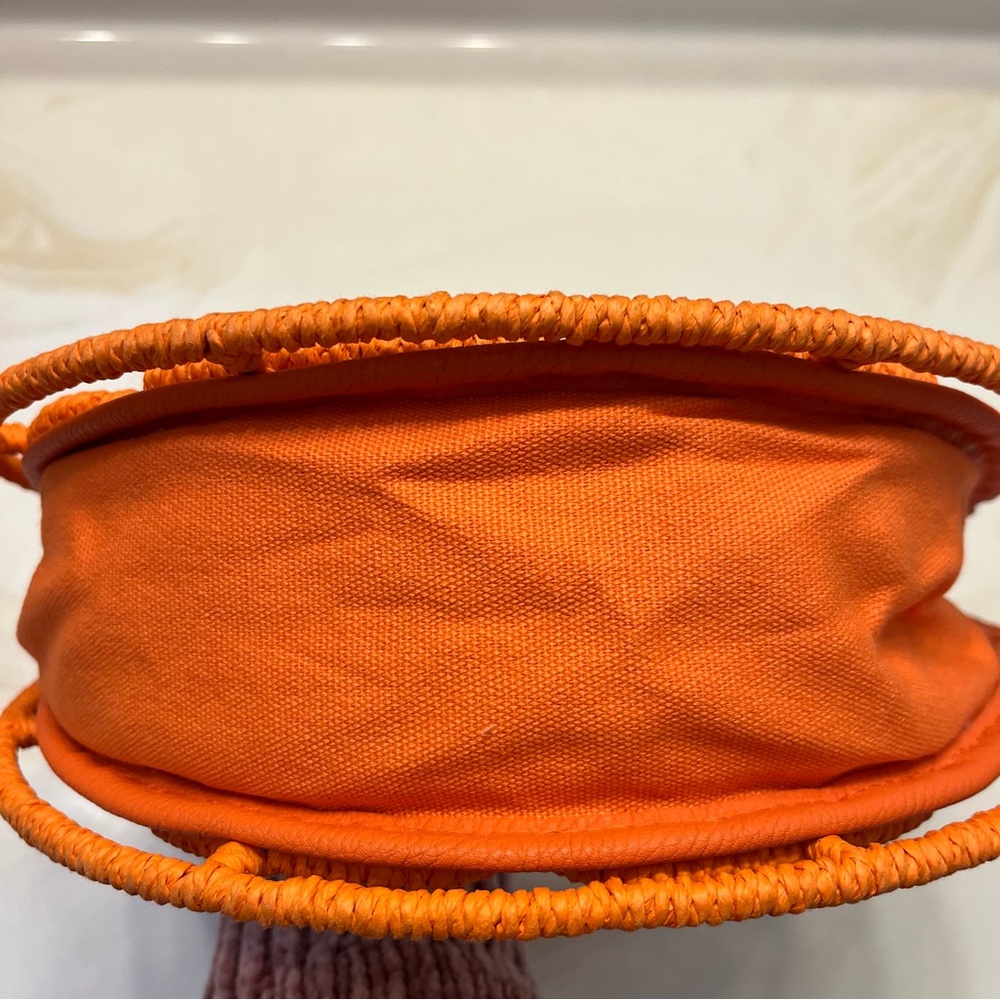 Tiki Tropical Hawaiian Pin-up Woven Orange Purse - Picture 3 of 6